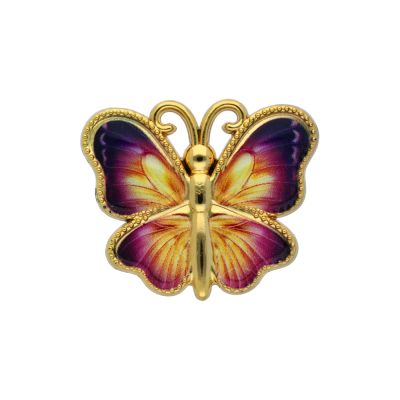 PIN METALICO MARIPOSA VINOTINTO/DORADO IMPO