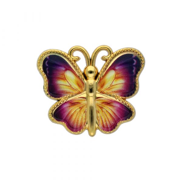 PIN METALICO MARIPOSA VINOTINTO/DORADO IMPO